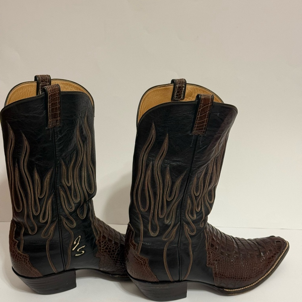 Vintage Custom Hornback Alligator Cowboy Boots Signed Handmade Exotic Western